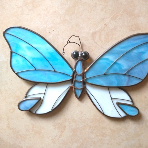 Vintage Accents Two Large Stain Glass Butterflies Poshmark
